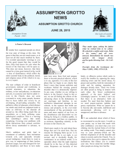 ASSUMPTION GROTTO NEWS - Assumption Grotto Church