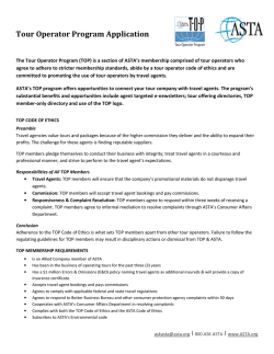 ASTA Tour Operator Program (TOP)