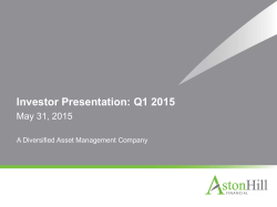 Investor Presentation: Q1 2015