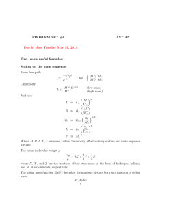 PROBLEM SET #6 AST142 Due in class Tuesday Mar 17, 2015 First