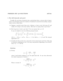 PROBLEM SET #8 SOLUTIONS AST142 1. Free fall timescale and