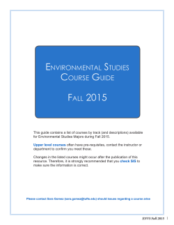 Fall 2015 Course Listing - School of Arts and Sciences