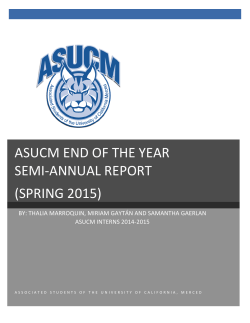ASUCM END OF THE YEAR SEMI-âANNUAL REPORT (SPRING