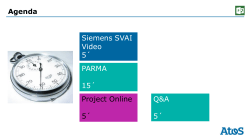 Agenda Siemens SVAI Video 5Â´ PARMA 15Â´ Project Online 5