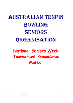 National Seniors Week Procedure Manual