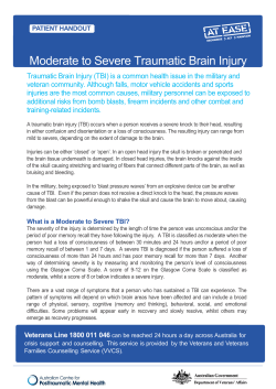 Moderate and severe TBI