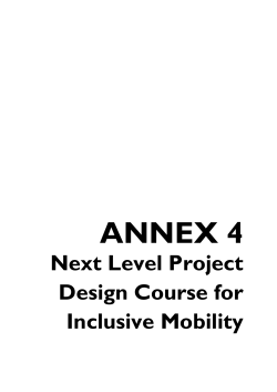 ANNEX 4 Next Level Project Design Course for Inclusive Mobility