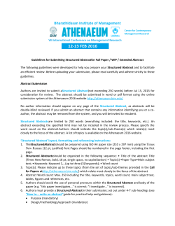 Guidelines for Abstract Submission - Athenaeum