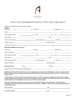 executive membership application and agreement