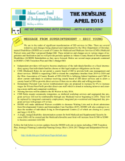 April 2015 Newsletter - Athens County Board of Developmental