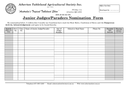 Junior Judges/Paraders Nomination Form