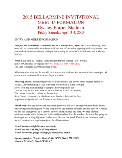 2015 BELLARMINE INVITATIONAL Meet Information