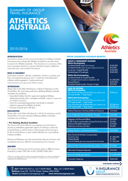 Travel Insurance - Athletics Australia