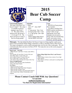 2015 Bear Cub Soccer Camp - Palmer Ridge High School