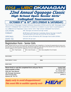 FOSA and 22nd Annual Ogopogo Classic
