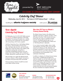 Celebrity Chef Dinner - Atlanta Humane Society