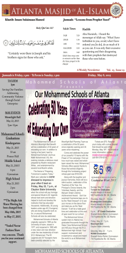2015 Weekly Update Issue 19 - Atlanta Masjid of Al