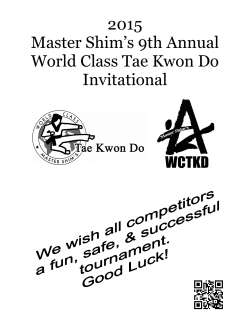 Tournament Book 2015 - Master Shim`s World Class Tae Kwon Do