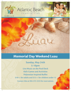 Memorial Day Weekend Luau - Atlantic Beach Country Club