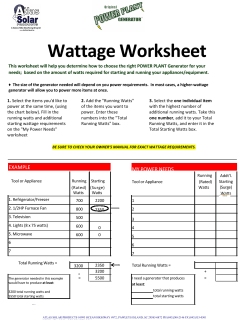 Wattage Worksheet - Atlas Solar Products