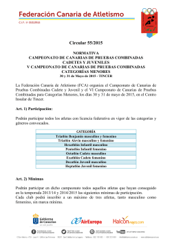Normativa Cto. de Canarias Pruebas Combinadas Cadete y Juvenil