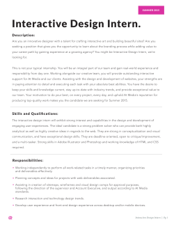 Interactive Design Intern.