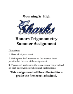 Honors Trigonometry - Alonzo & Tracy Mourning Senior High