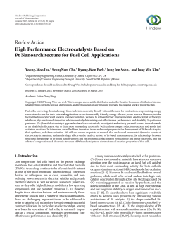Review Article High Performance Electrocatalysts Based on Pt