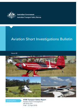 Aviation Short Investigation Bulletin - Issue 40