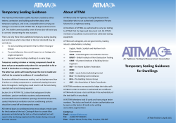 Temporary Sealing Guidance About ATTMA Temporary Sealing