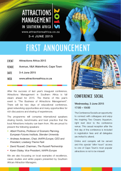 FIRST ANNOUNCEMENT - Attractions Africa 2015