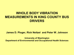 whole body vibration measurements in king county bus drivers