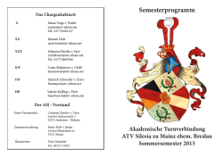 Semesterprogramm SoSe 2015 - ATV Silesia zu Mainz ehemals