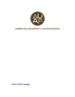 2014-2015 Catalog - American University of Afghanistan