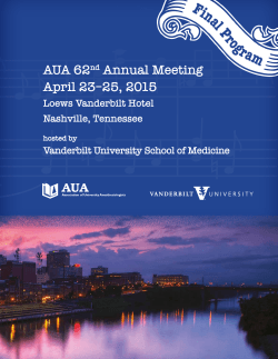 Final Program - Association of University Anesthesiologists