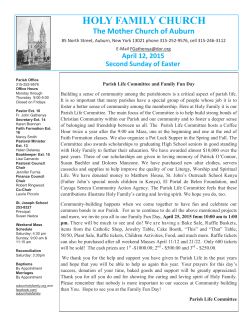 April 12, 2015 Bulletin