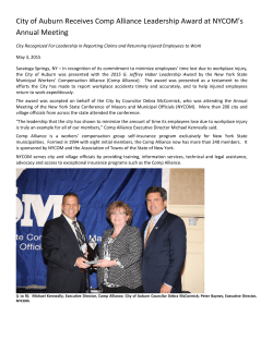 City of Auburn Receives Comp Alliance Leadership Award at