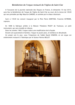 BÃ©nÃ©diction de l`orgue restaurÃ© de l`Ã©glise de Saint