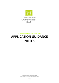 APPLICATION GUIDANCE NOTES