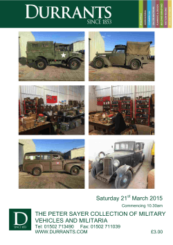 Saturday 21 March 2015 THE PETER SAYER COLLECTION OF