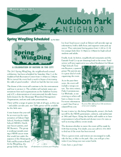March-April 2015 - Audubon Neighborhood Association
