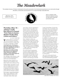 Current Newsletter - Audubon Society of Omaha