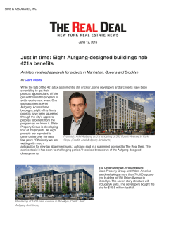 Just in time: Eight Aufgang-designed buildings nab 421a benefits