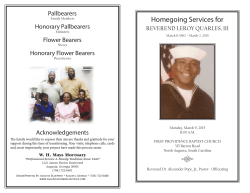 Homegoing Services for - Augusta Funeral Notices