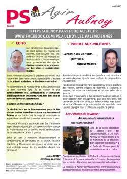 agir mai 2015 - Aulnoy lez Valenciennes Parti Socialiste