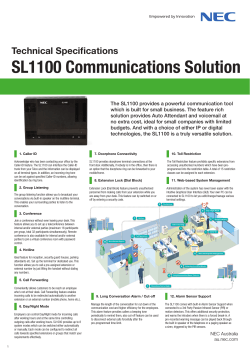 Technical Specifications: SL1100 (501KB PDF)