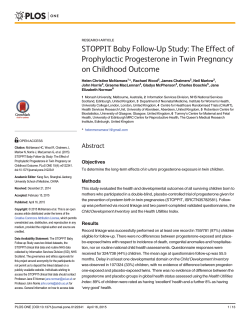 STOPPIT Baby Follow-Up Study - Aberdeen University Research