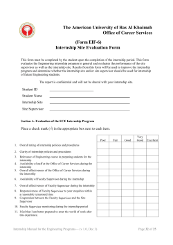 Internship Site Evaluation Form - American University of Ras Al