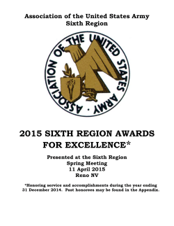 2015 SIXTH REGION AWARDS FOR EXCELLENCE*