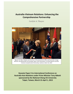 Thayer Australia Vietnam Relations Enhanciung the Comprehensive